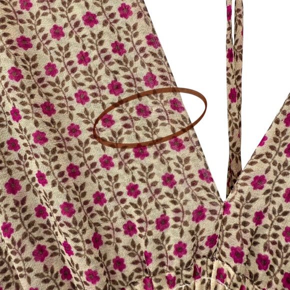 Misa Los Angeles Stefanya Micro Floral Boho Maxi Blouson Dress Sz M - Picture 4 of 11